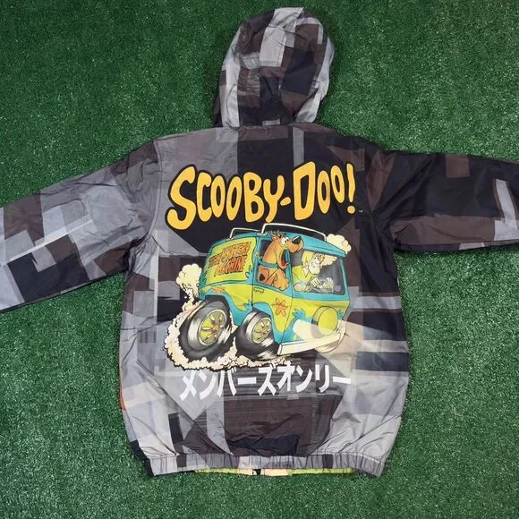 MENS MEMBERS‎ ONLY SCOOBY DOO SHAGGY WINDBREAKER HOODIE JACKET - SMALL